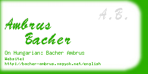ambrus bacher business card